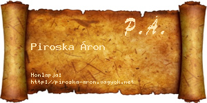 Piroska Áron névjegykártya