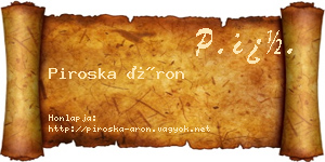 Piroska Áron névjegykártya