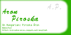 aron piroska business card